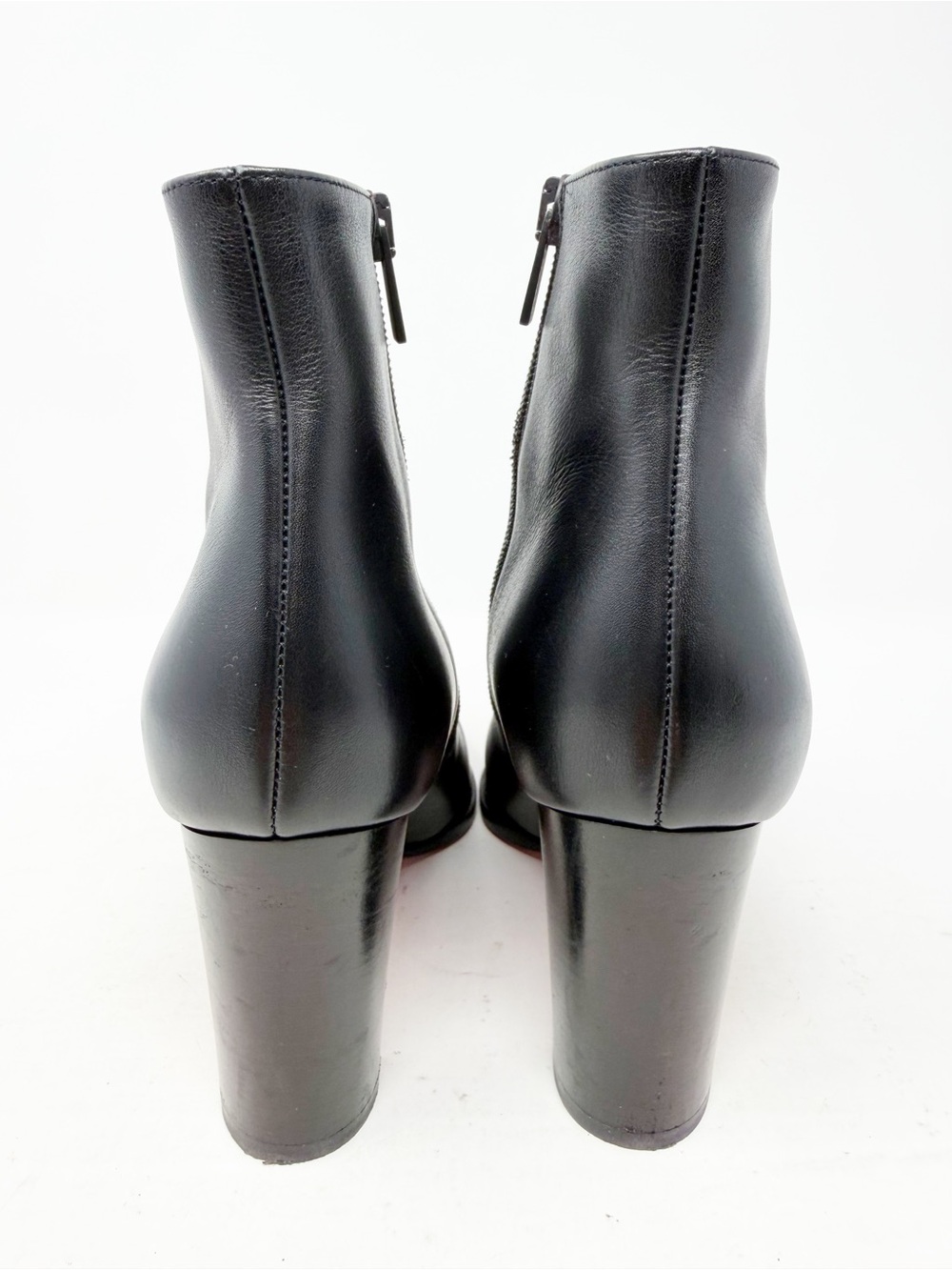 Christian Louboutin Adox Black Leather Block Heel Ankle Boots Womens EU 36.5 - Picture 4 of 10